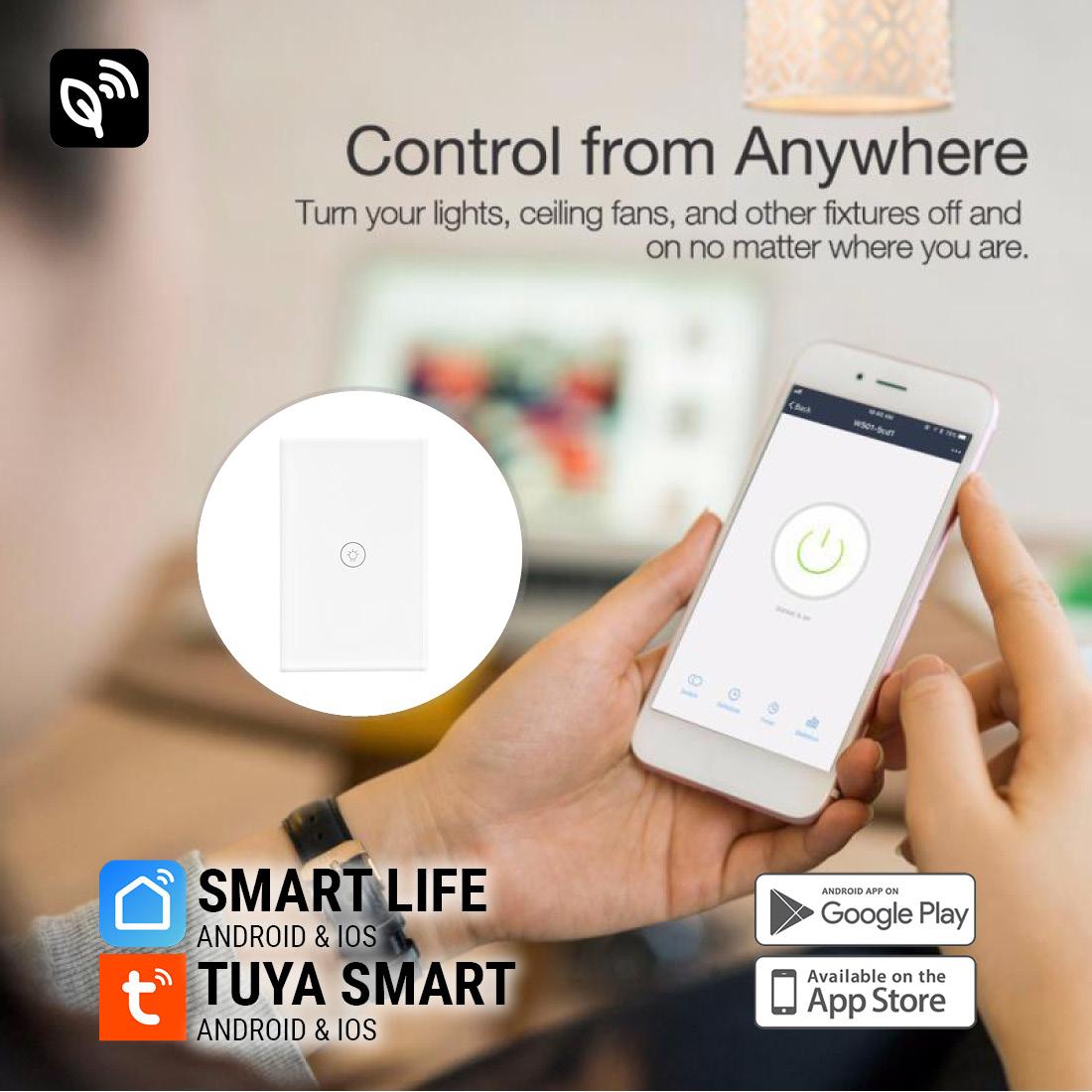 Công tắc cảm ứng wifi Tuya Smart 2 gang