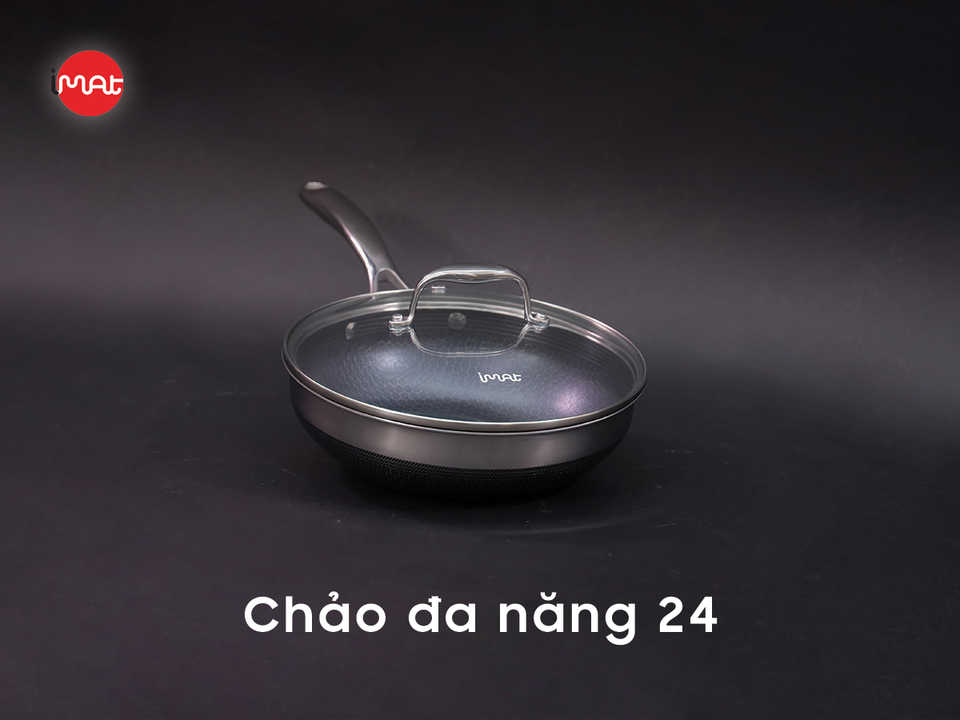 Chảo xào inox đa năng iMat Blackcube