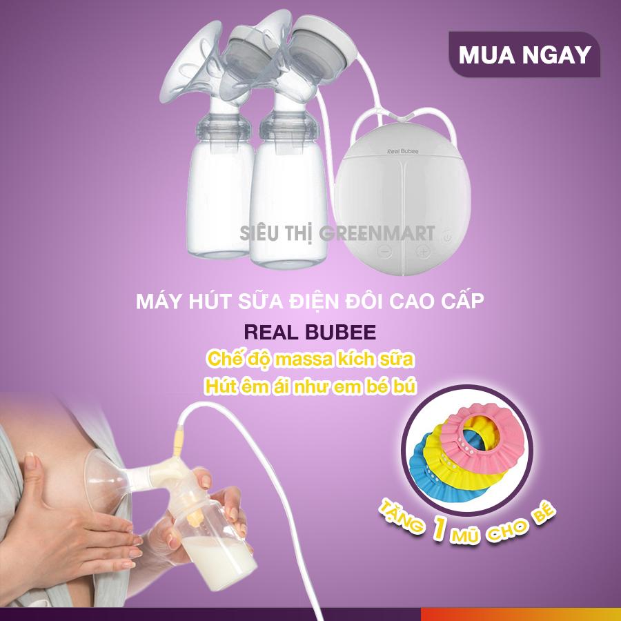 [HCM]Máy hút sữa điện đôi Real Bubee ( có chế độ massage kích sữa)