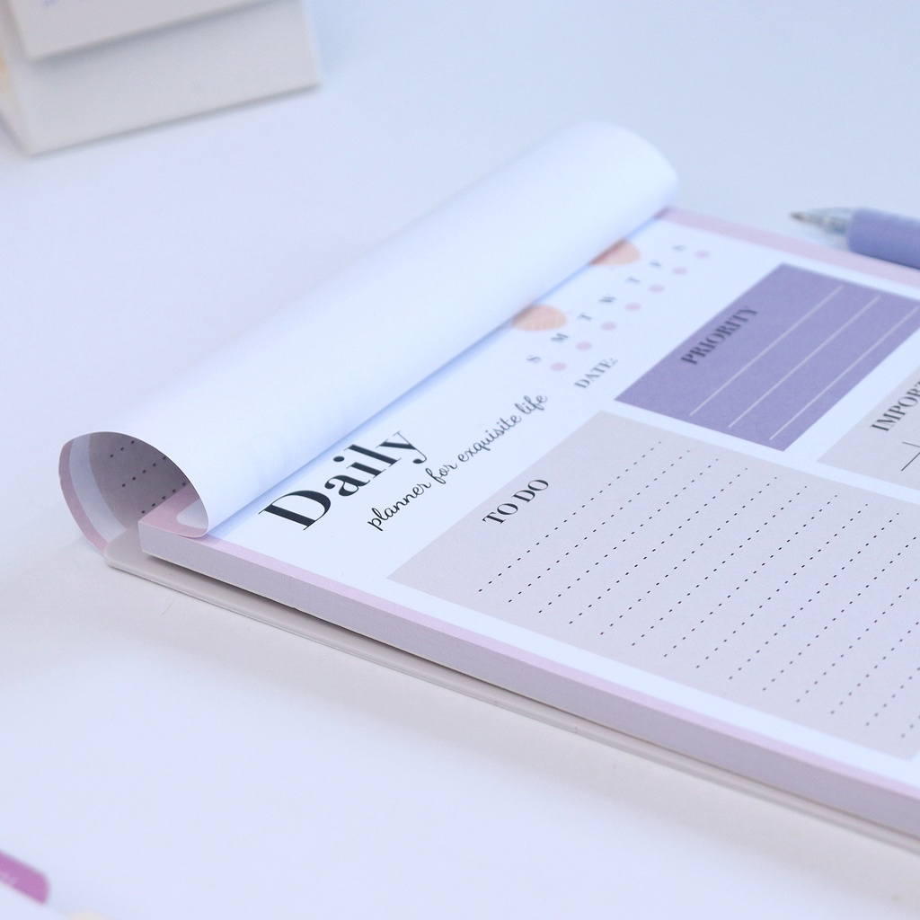 Tập giấy ghi chú/ note Daily Plan Morandi (giấy dày)