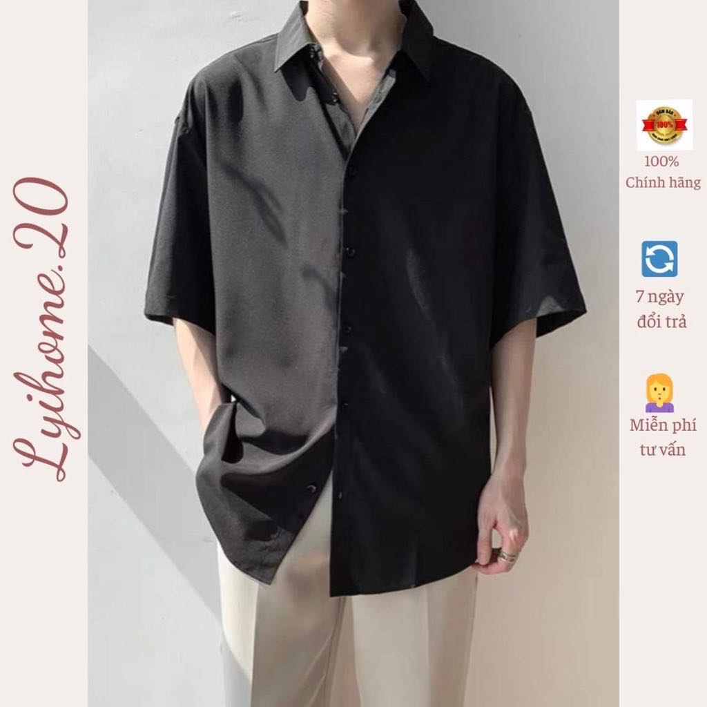 Áo sơ mi nam nữ Lyihome chất lụa dày dặn, form chuẩn, đủ màu đủ size