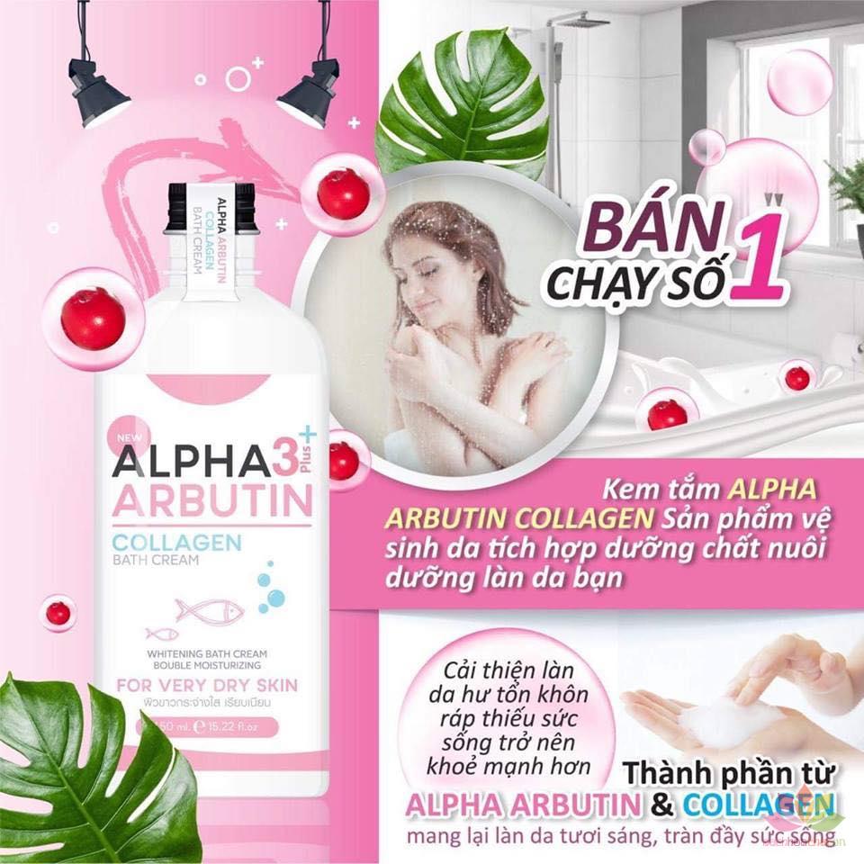 [HCM]Kem tắm Alpha Arbutin 3+ Plus collągen Bath Cream