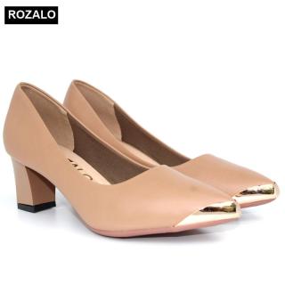 Giày cao gót vuông 5P mũi nhọn bọc thép Rozalo R5585 thumbnail