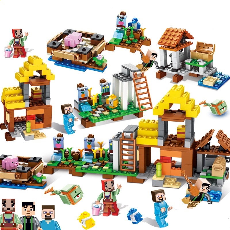 Đồ chơi lắp ráp❖♠¤  [Mã 12LSSALE giảm 100  đơn 50k] Bộ Đồ Chơi Lắp Ráp Lego Minecraft Cho Bé