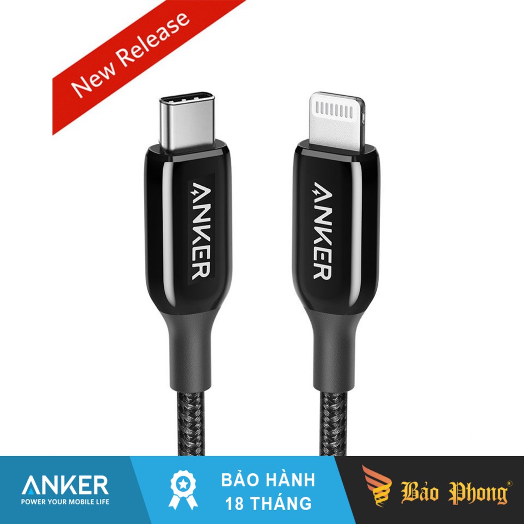 Dây Cáp PD Anker A8843 Powerline III + Usb C to Lighting Dài 1.8m