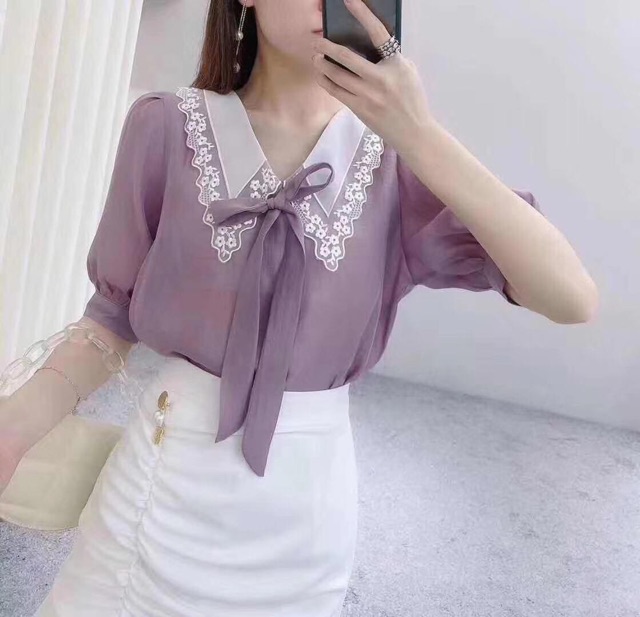 Ren cổ áo voan
