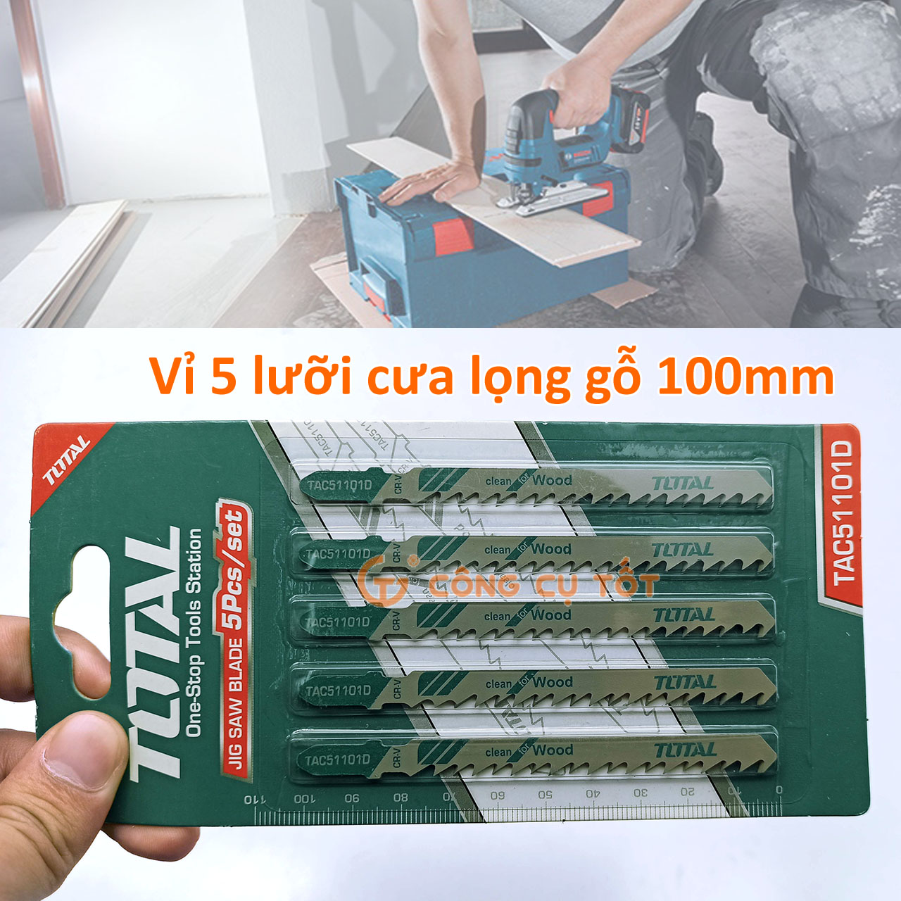 Bộ 5 lưỡi cưa lọng gỗ Total TAC51101D