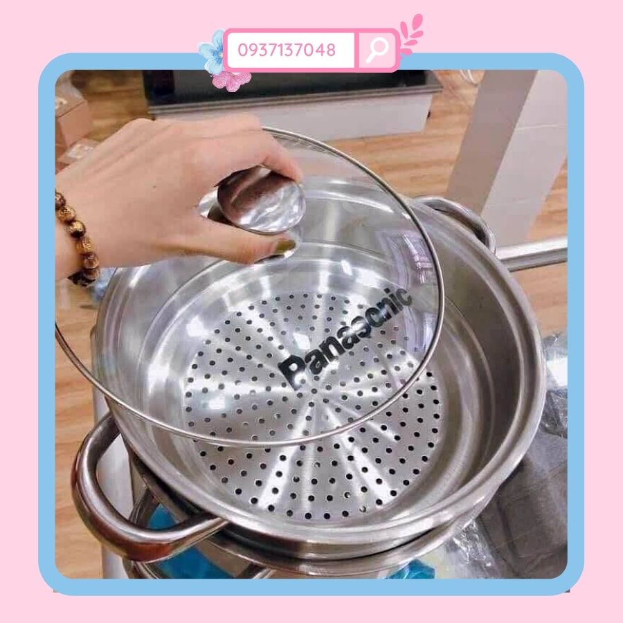 Bộ nồi Xững hấp Quà tặng từ Panasonic 24cm