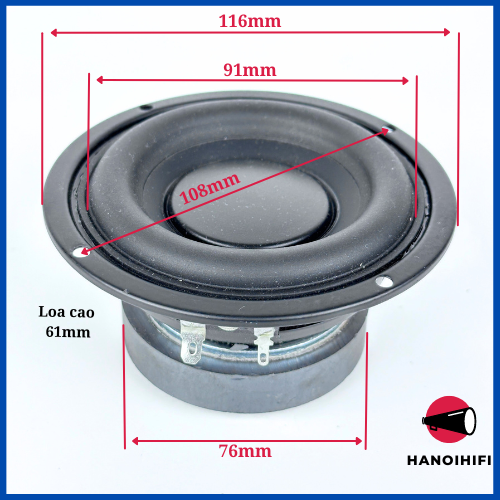 Loa siêu trầm, loa mid bass 4 inch 4 ohm 30W chế loa bluetooth, loa máy tính, loa ô tô