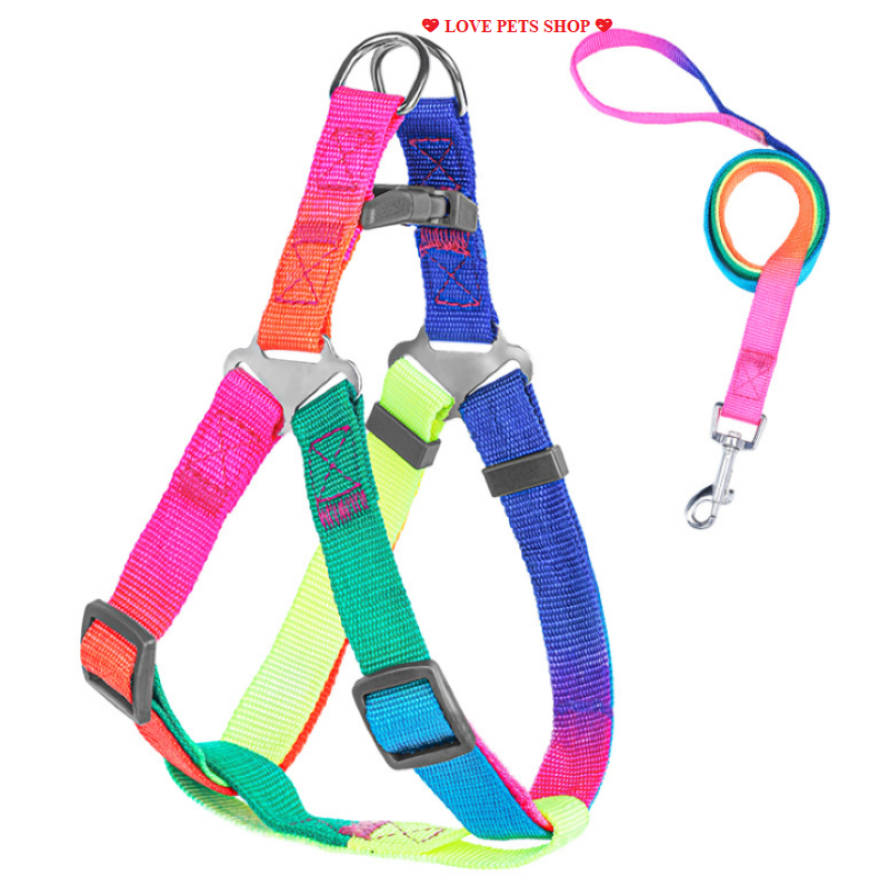 Bộ dây dắt bản dẹp kèm yếm và vòng cổ cho Chó Mèo nhỏ dưới 4kg - Love Pets Shop
