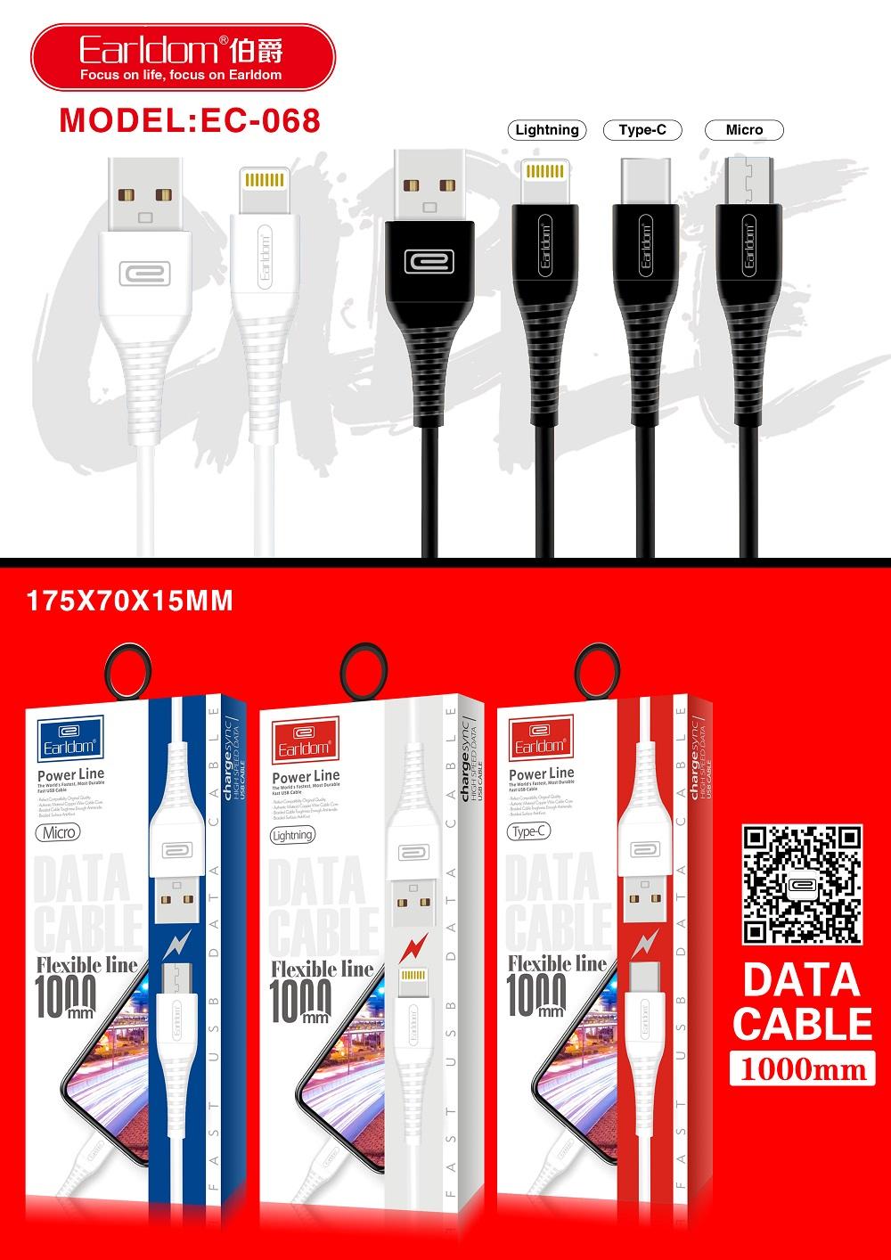 Cáp sác Chống Rối  Sạc Nhanh Earldom EC-068