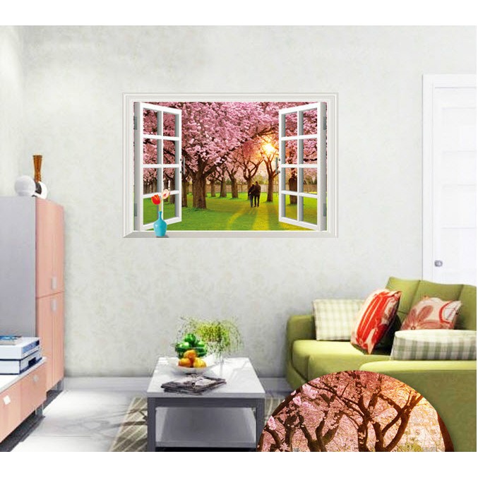 [HCM]DECAL DÁN TƯỜNG CỬA SỔ ANH ĐÀO 2