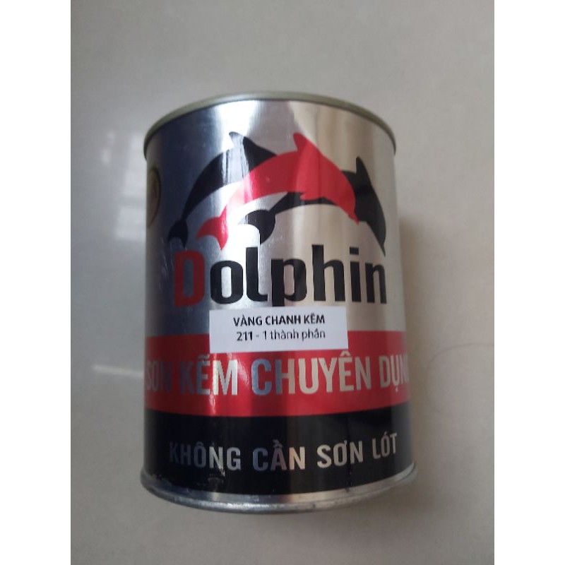 (Tặng cọ hoặc nhám) Sơn sắt mạ kẽm màu vàng nghệ dolphin 1TP [ CÓ SẴN ] [ ẢNH THẬT - SHOP TỰ CHỤP ]