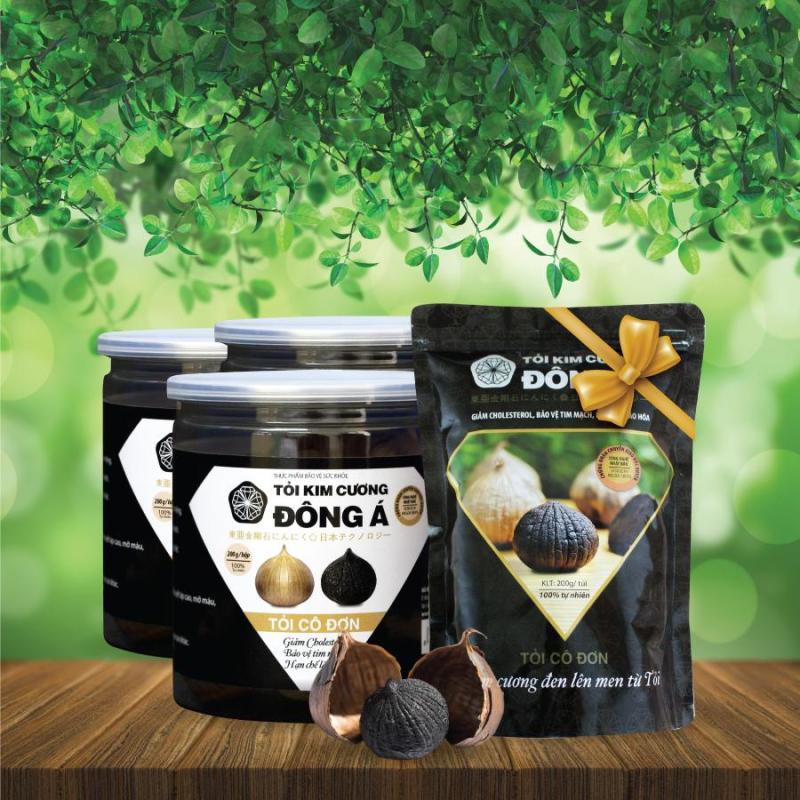 Combo 3 Hộp Tỏi đen Kim cương Đông Á 200G + Tặng 1 Túi Tỏi 200G cao cấp