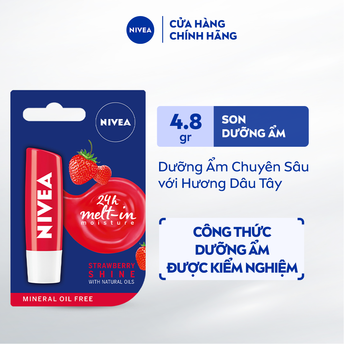 Son Dưỡng Môi NIVEA Không Dầu Khoáng (4.8 g)