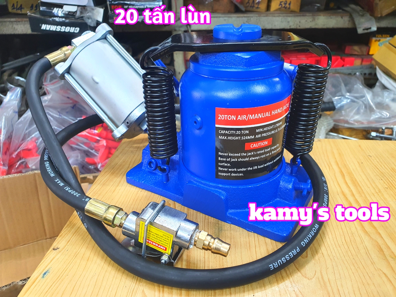 Kích Con Đội Thủy Lực Dùng Hơi 20 Tấn Và 35 Tấn Đế Dày (Đội Hơi Kích Hơi)