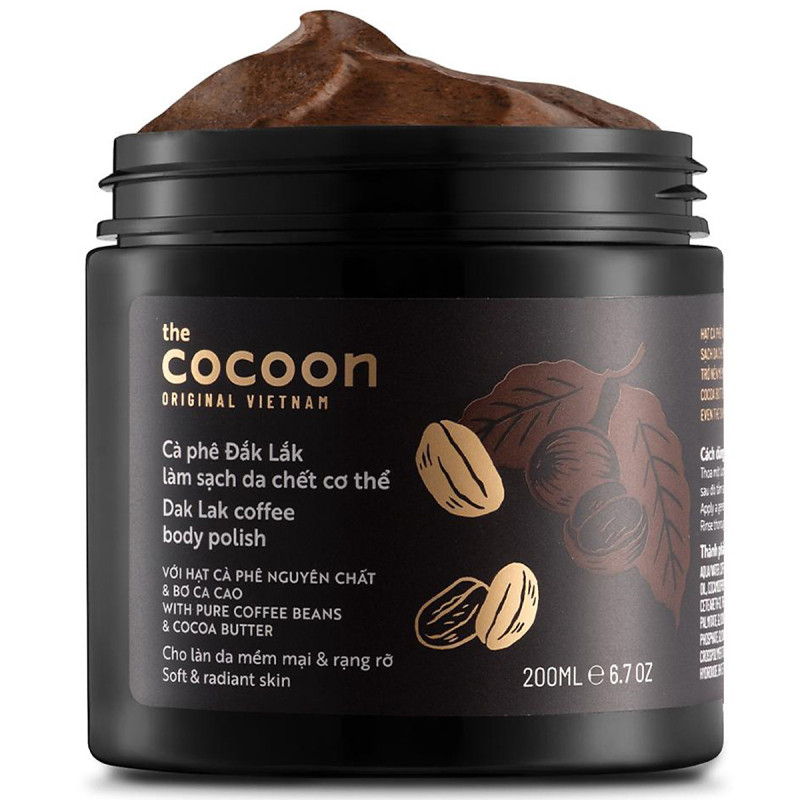 (CHÍNH HÃNG) Tẩy da chết toàn thân Cocoon 200gr Coffee Body Sạch Da, Trắng Sáng giá rẻ