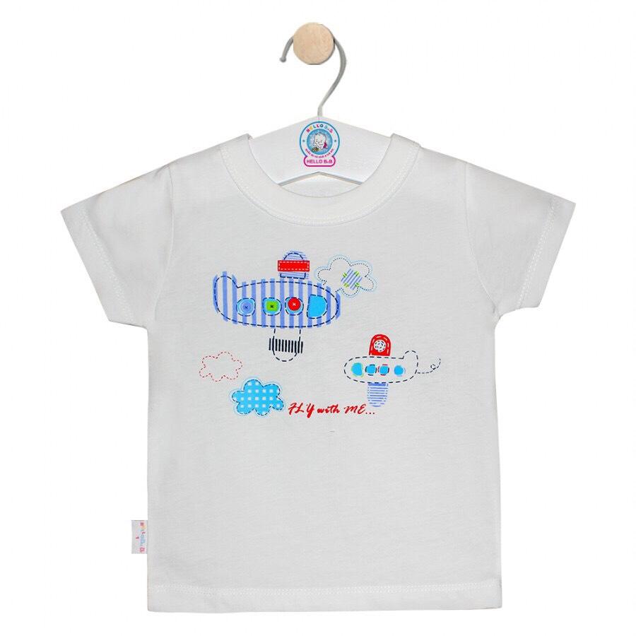 [HCM][CAO CẤP][6-30KG] ÁO TAY NGẮN TRẮNG HELLO B&B (thun cotton 100%)