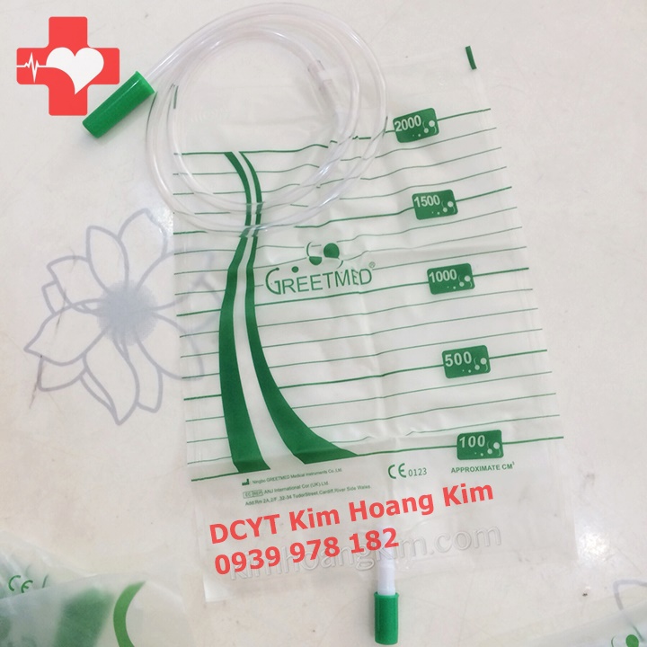 Combo 10 túi nước tiểu có van xả thẳng Greetmed