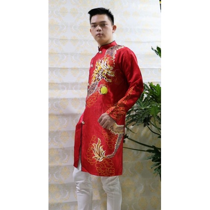 Áo Dài Cách Tân Nam Vải Gấm