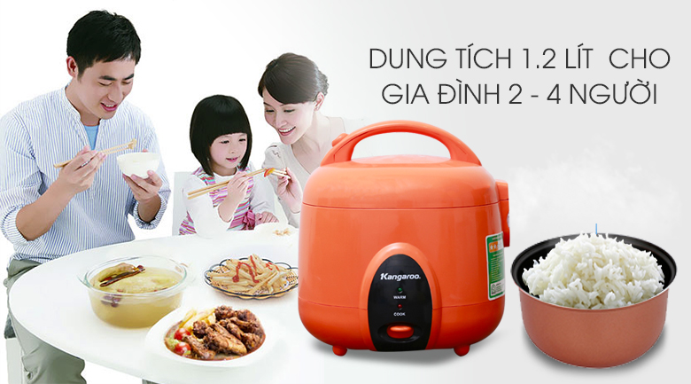 Nồi cơm điện Kangaroo 1.2 lít KG826S (hàng trưng bày bỏ mẫu)