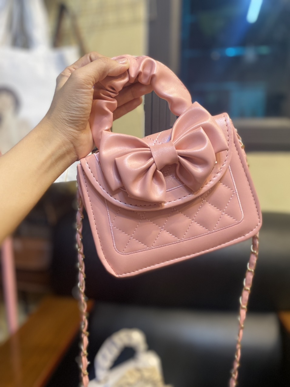 Túi xách nữ đẹp túi đeo chéo phối nơ đi chơi xinh xắn superbag381