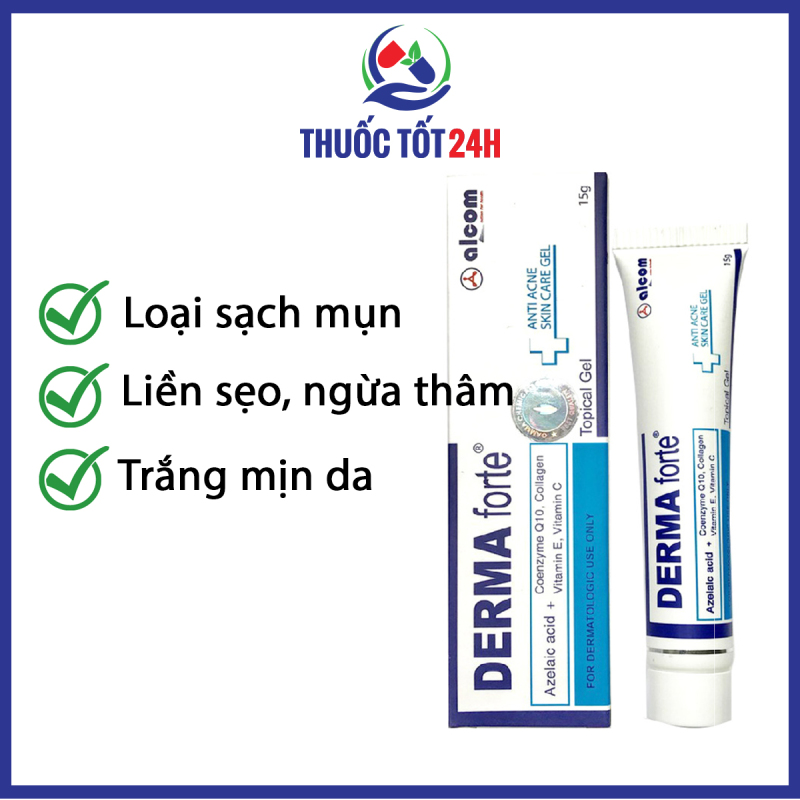 Derma Forte Gel 15g - Giảm Mụn Trứng Cá, Ngừa Thâm, Mờ Sẹo, Dưỡng Da trắng mịn Hiệu Quả giá rẻ