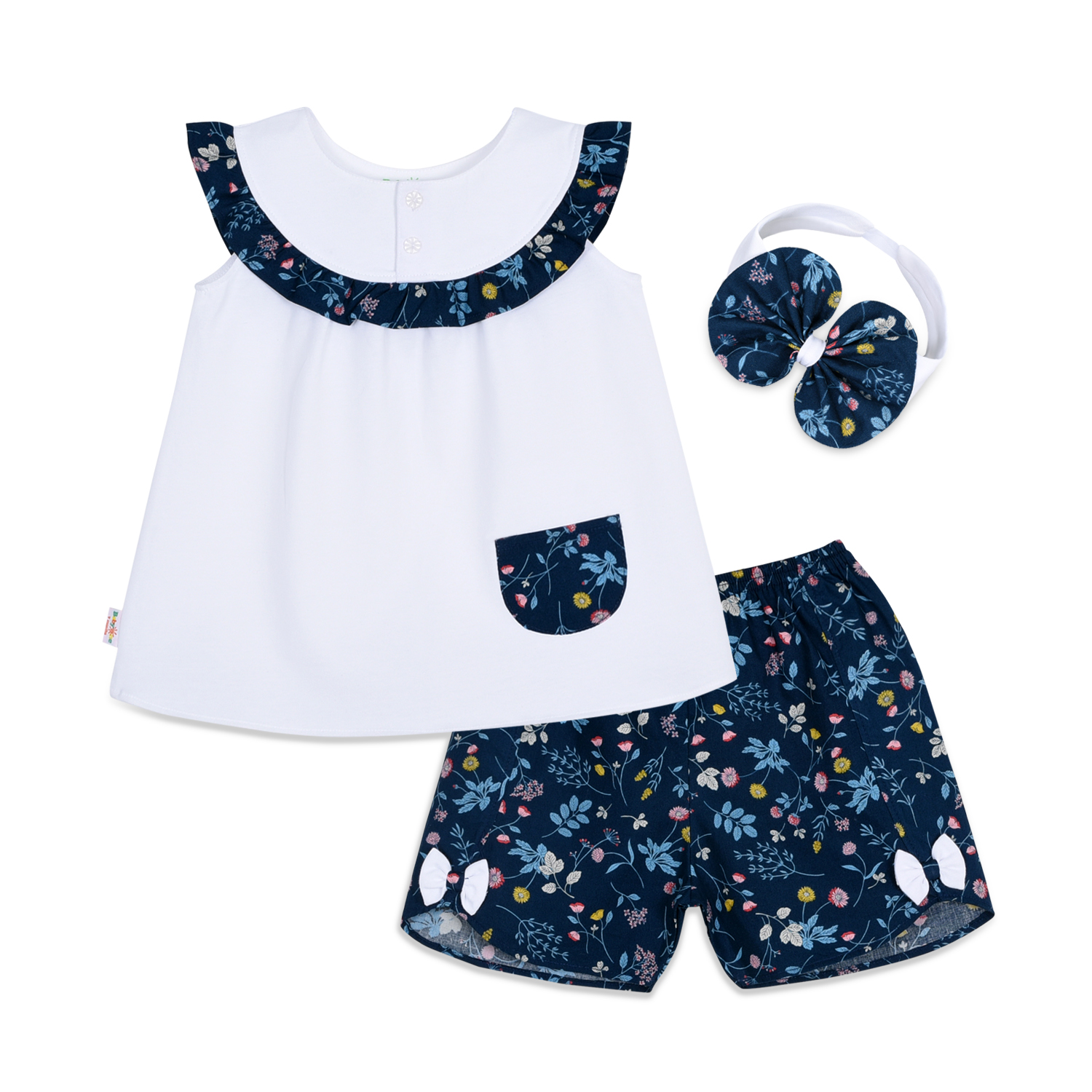 Baby Girl's Short Sleeveless Set 1339 - Babyone