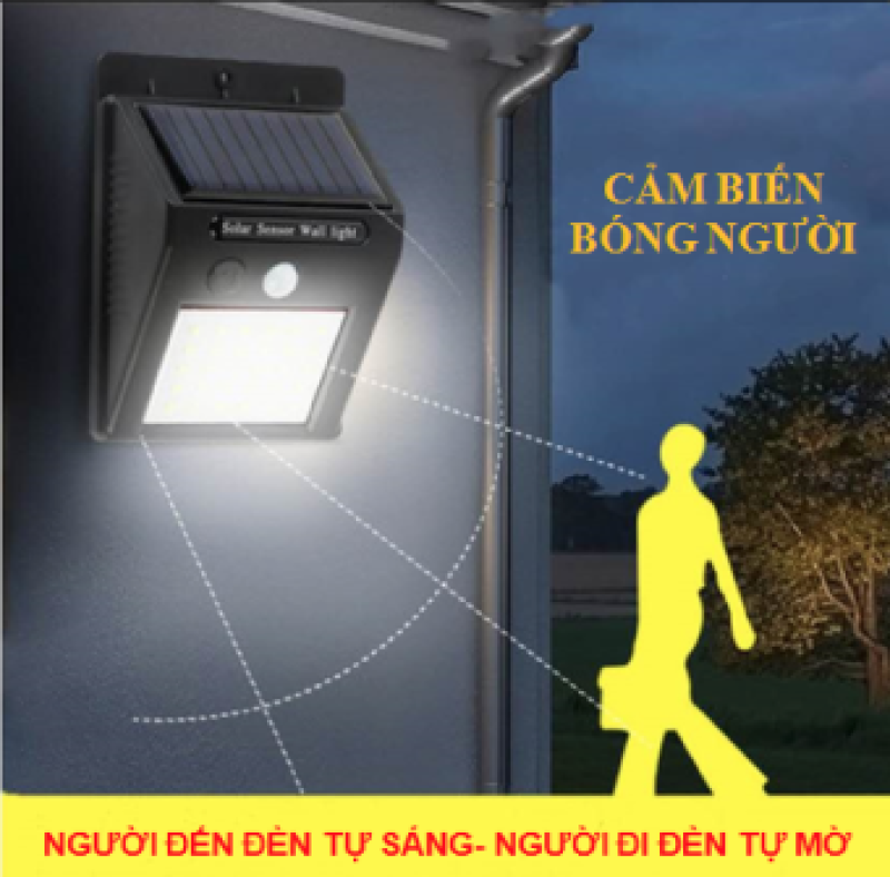 Đèn Led Cảm Biến Hồng Ngoại Năng Lượng Mặt Trời 30 led