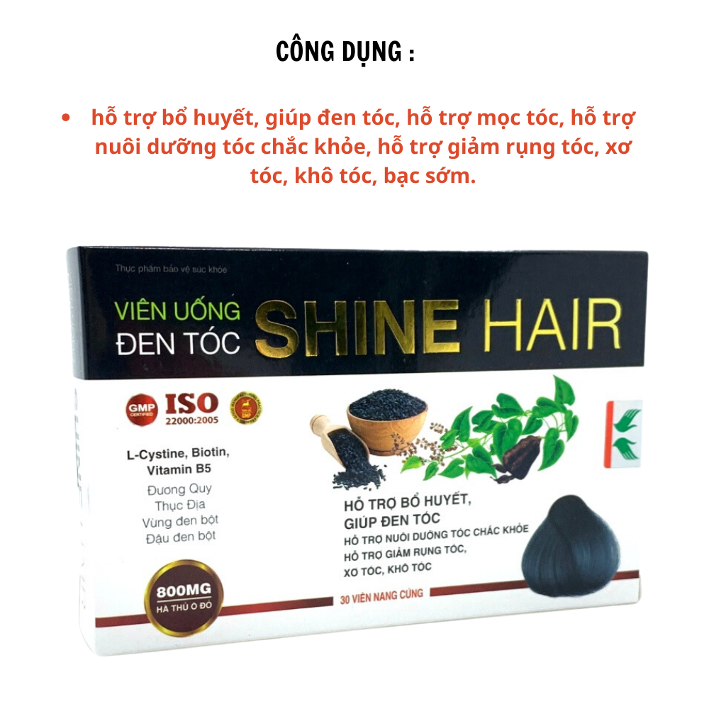 [HCM]VIÊN UỐNG ĐEN TÓC KÍCH THÍCH MỌC TÓC SHINE HAIR
