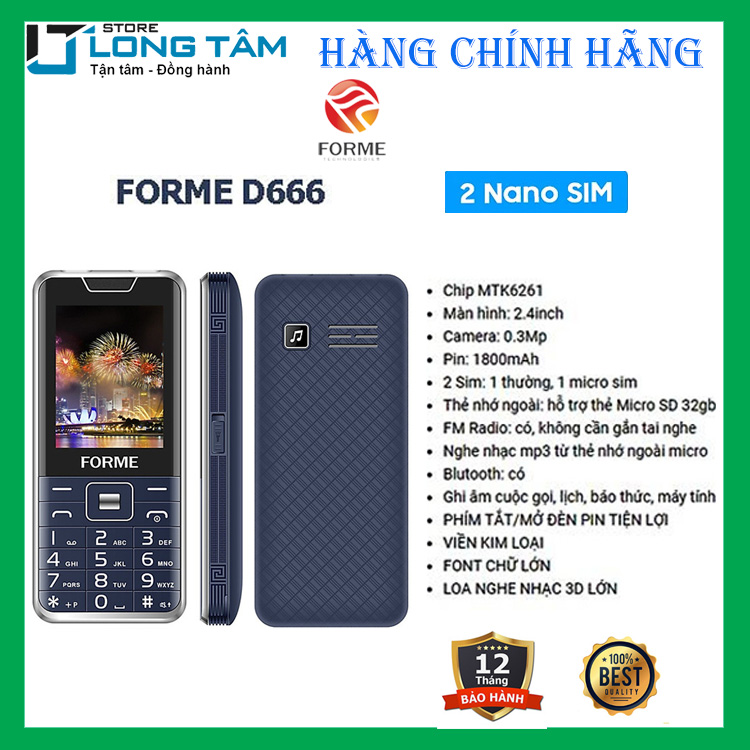 Điện thoại FORME D666 - Hàng chính hãng