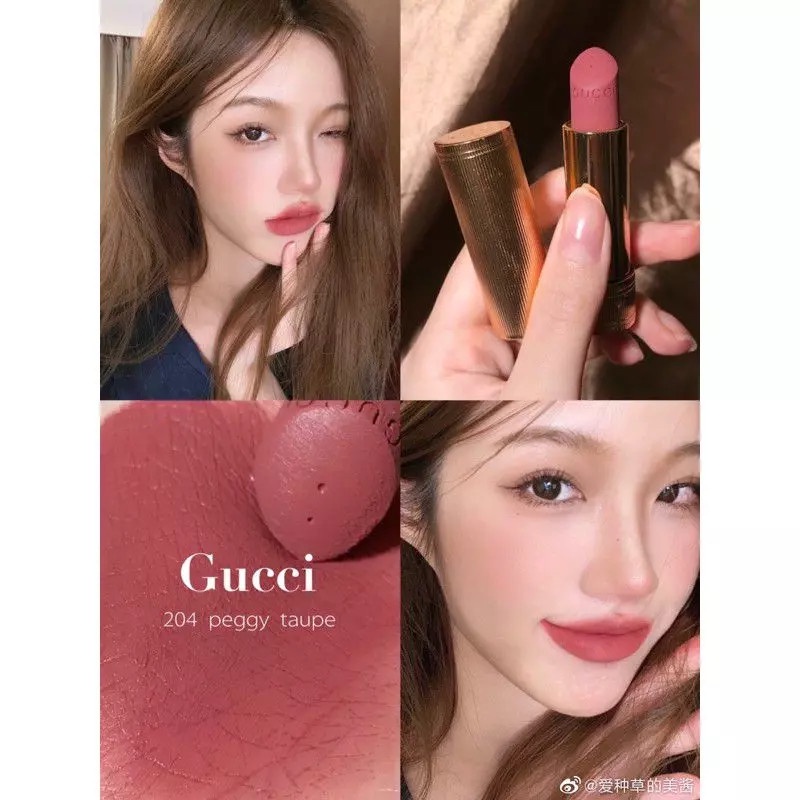 Son Gucci Mat 204 -Màu hồng đất siêu cute