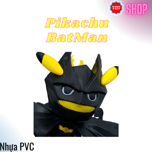 Mô hình đồ chơi Pikachu BatMan để bàn trang trí
