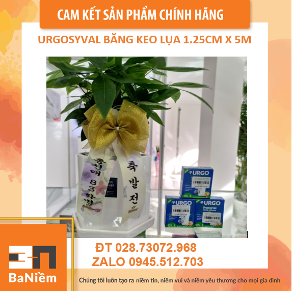 Băng keo lụa URGO SYVAL 1,25X5M; 2.5CM X5M