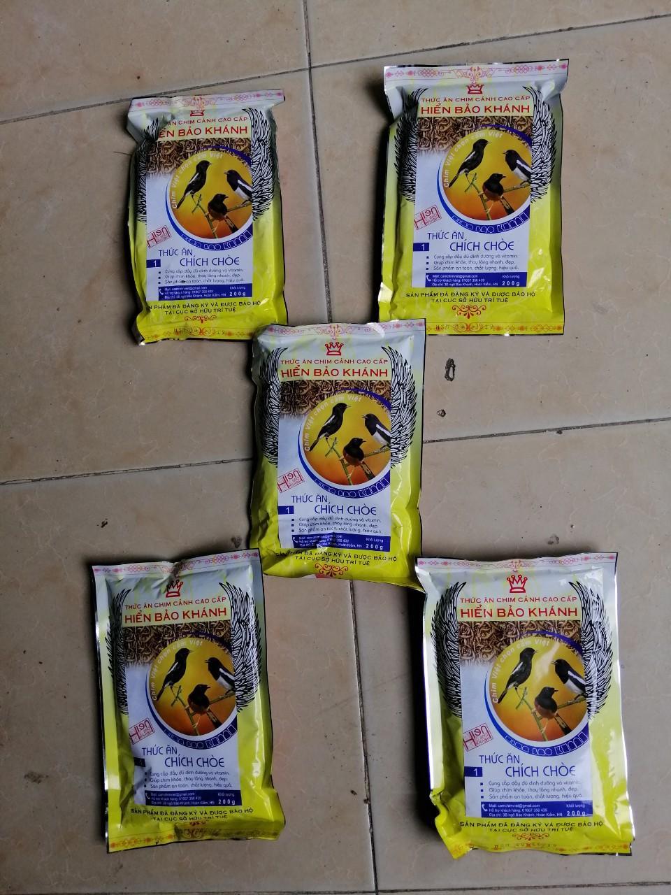 Combo 5 bịch cám hiển bảo khánh chích chòe dưỡng - thay lông 200g