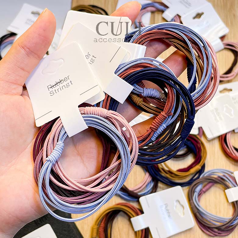 Dây cột tóc, combo 10 thun cột tóc sợi kép gân basic - Culi accessories