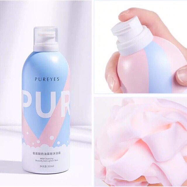 Sứa tắm trắng da tạo bọt Pureves