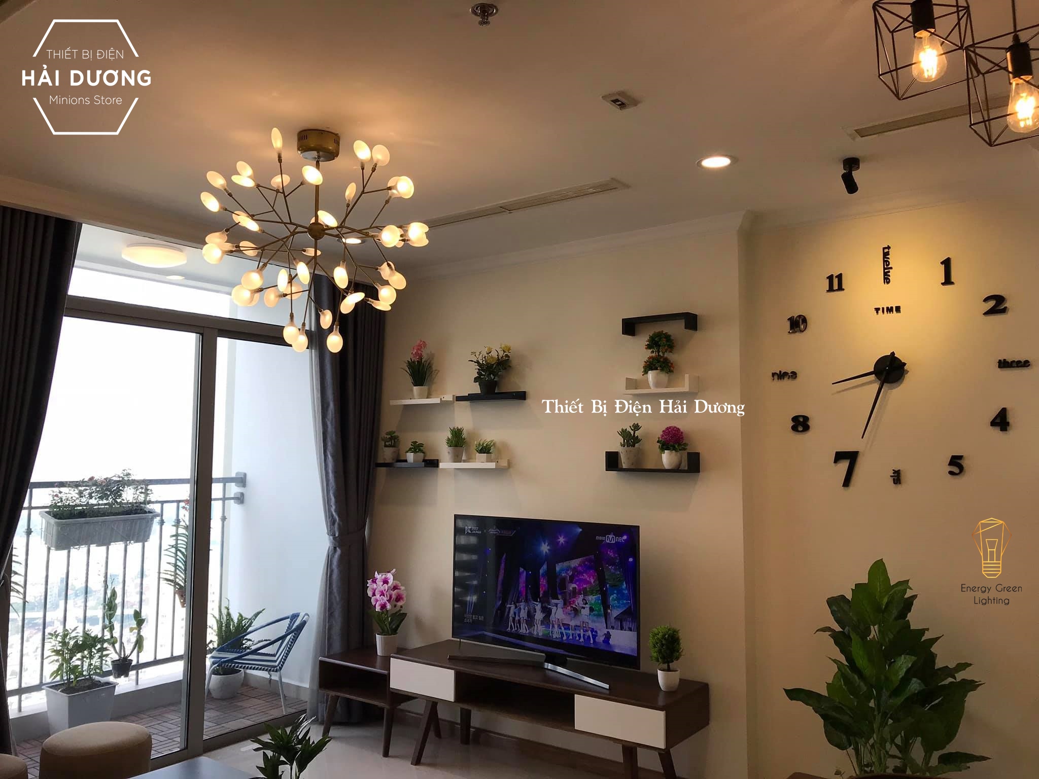 Đèn Thả Trang Trí Hera 45 Lá kiểu Dáng Hiện Đại - Trang Trí Phòng Khách , Phòng Ăn - Tô Điểm Ngôi Nhà Của Bạn - Đã Bao Gồm Bóng