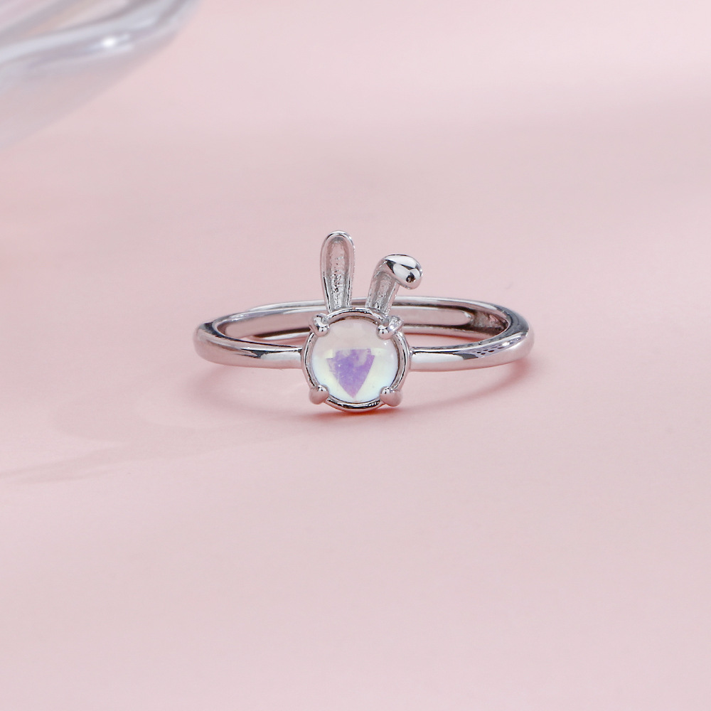 Nhẫn thỏ mạ bạc dễ thương