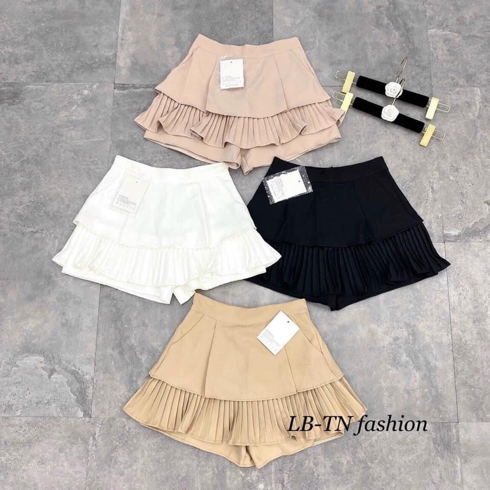 chân váy xếp ly 2 tầng