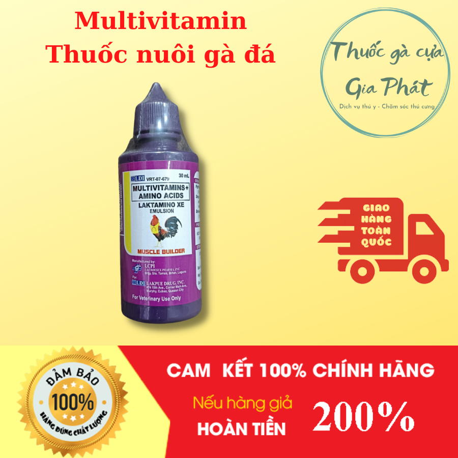 Multivitamin Amino (thuốc gà đá , thuốc nuôi bổ , nhanh lên nước máu , mập gà) 1 lọ / 30ml