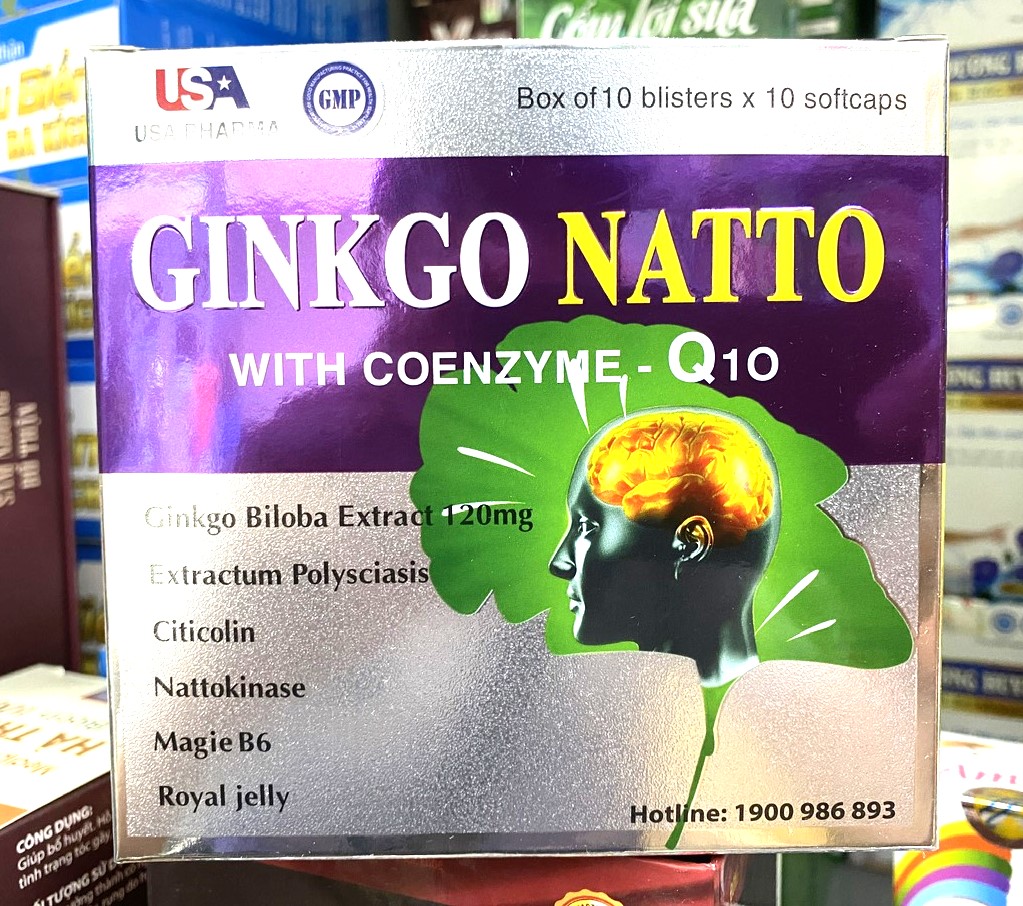 hoạt huyết dưỡng não GINKGO NATTO 120mg tăng cường lưu thông máu não