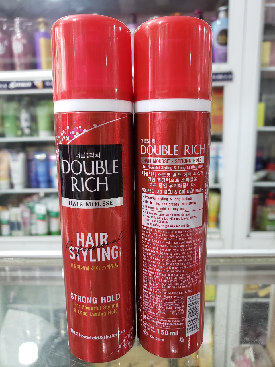 [HCM]Mousse tạo kiểu tóc Double Rich Strong Hold 150ml