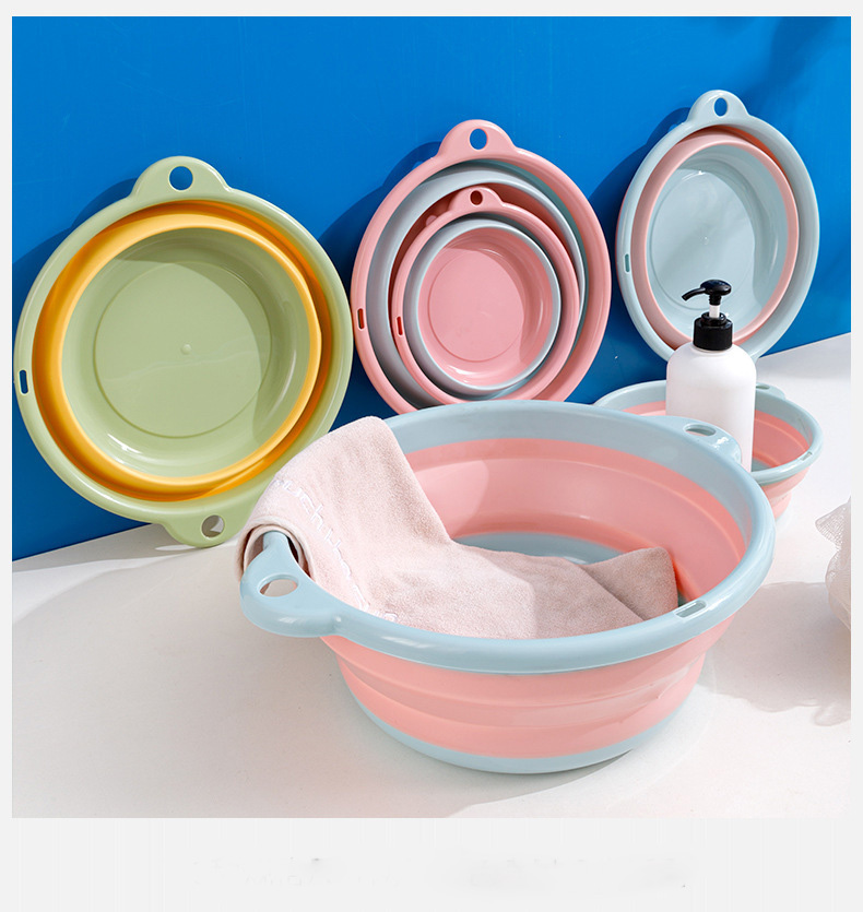 [HÀNG CÓ SẴN] Chậu tắm rửa mặt gấp gọn cho bé silicon đa năng tiện lợi
