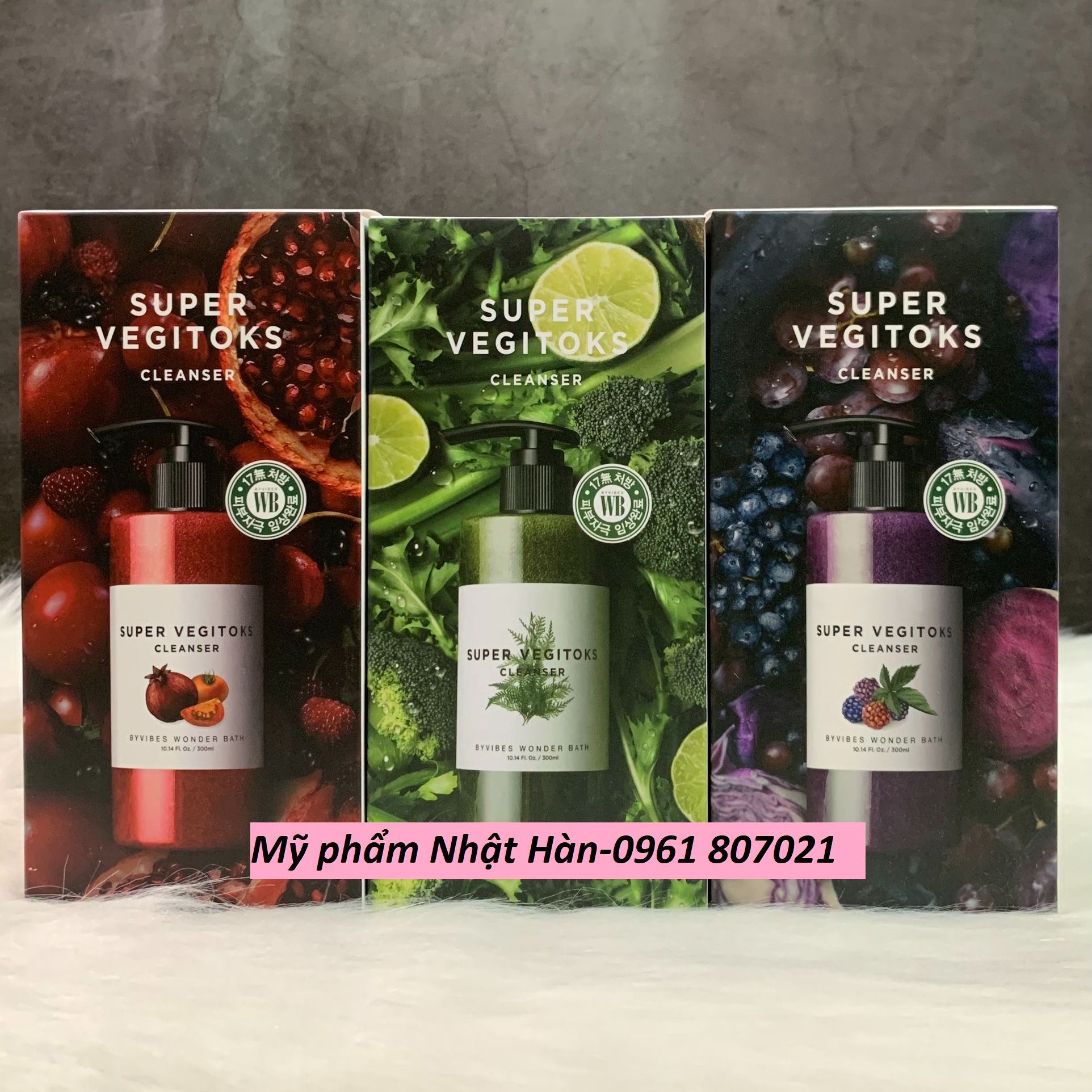 Sữa rửa mặt rau củ Super Vegitoks Wonder Bath chai 300ml Hàn Quốc