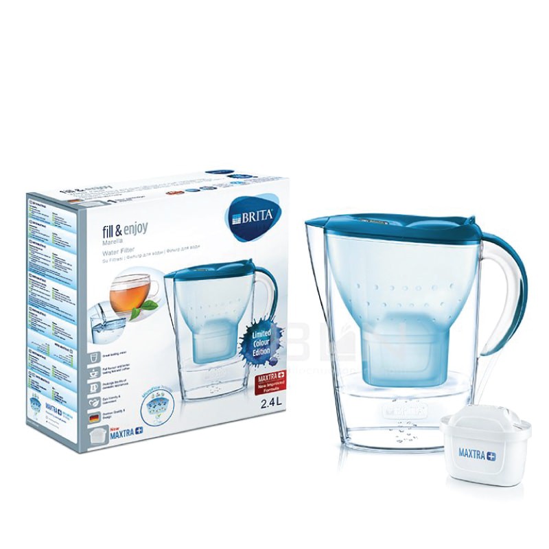 BÁO GIÁ Máy Lọc Nước Brita | Shopee Lazada Sendo Tiki mới nhất 16 Bình Lọc Nước Brita Marella Basic Blue 2.4L 6 Lõi