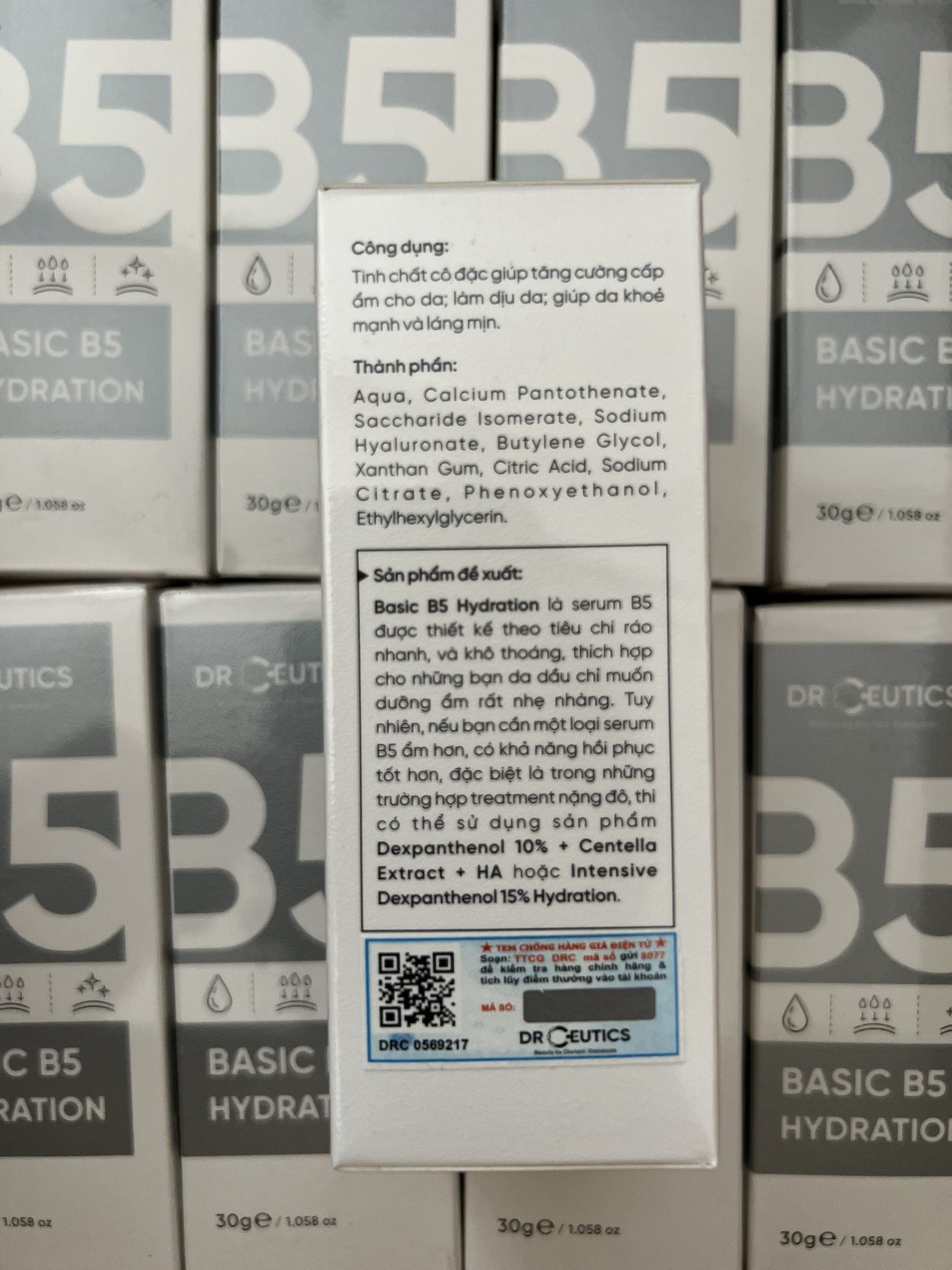 Tinh Chất B5 Basic Hydration 5% DrCeutics Cho Da Dầu Mụn (30ml)