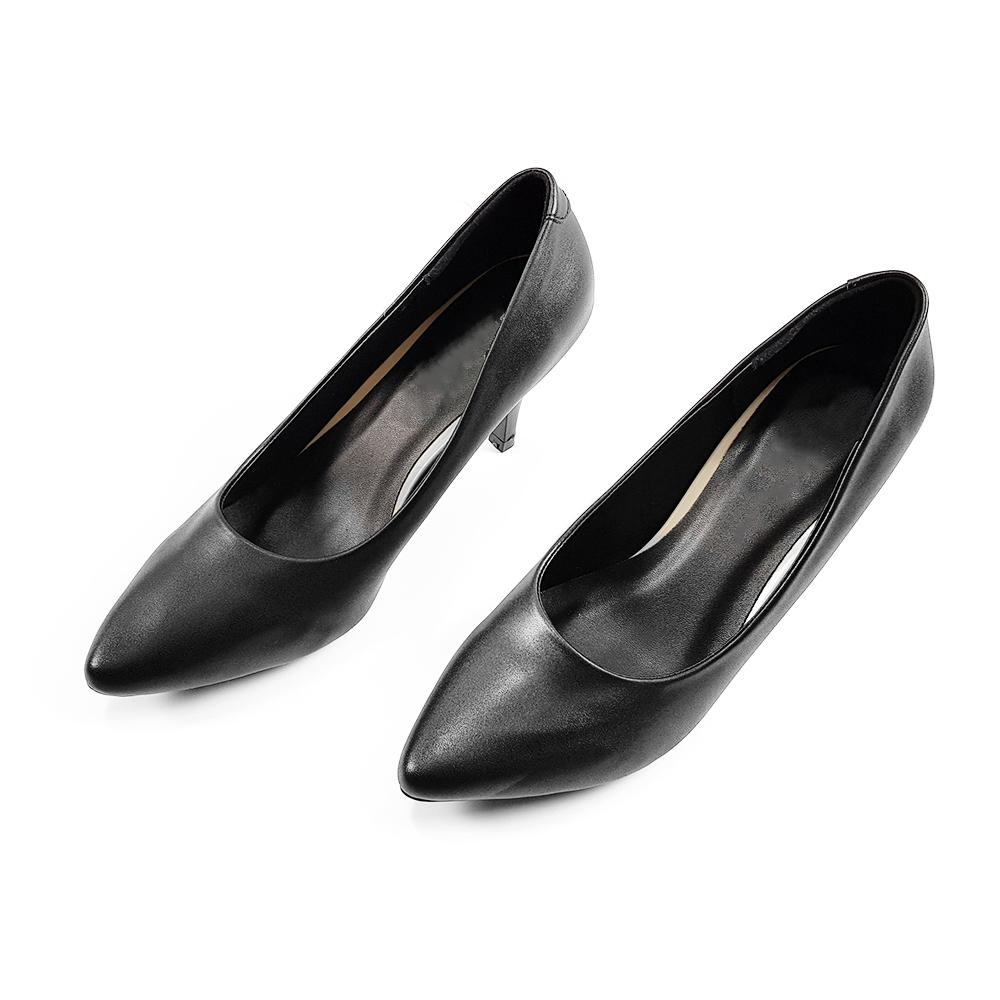 Giày nữ cao gót 7cm da bóng Evelynv 7P03AZ (Đen)