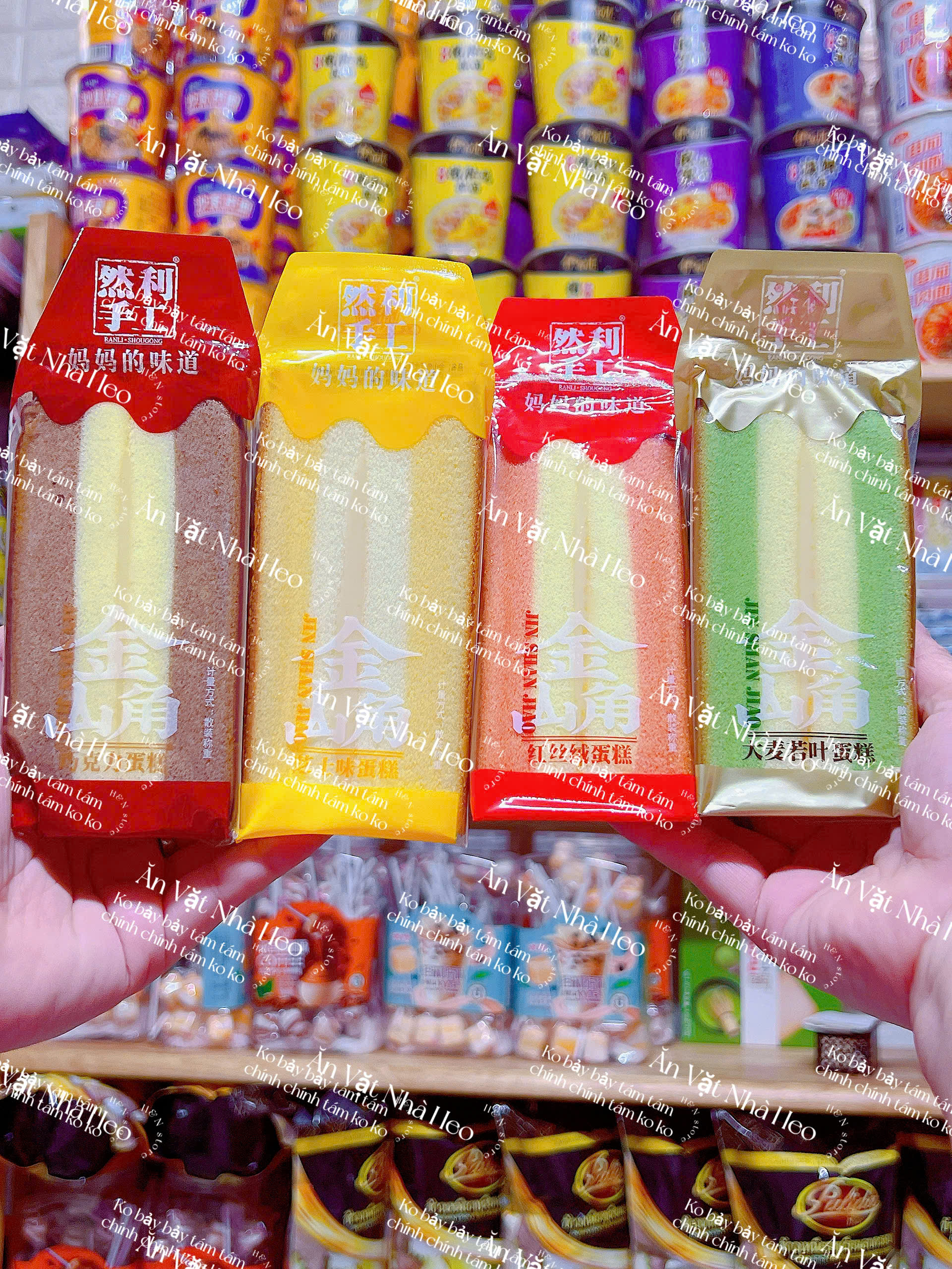 (10 BÁNH) BÁNH BÔNG LAN TAM GIÁC VỊ ĐÂU,, MATCHA, KHOAI MÔN, PHÔ MAI,,....THƠM NGON