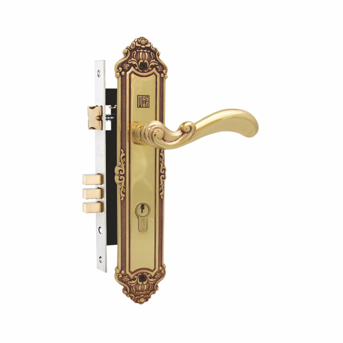 [Mẫu Mới 2020] KHÓA TAY NẮM ĐỒNG THAU HC 8589 SSHA Thân Inox Ổ Abus (cửa chính)